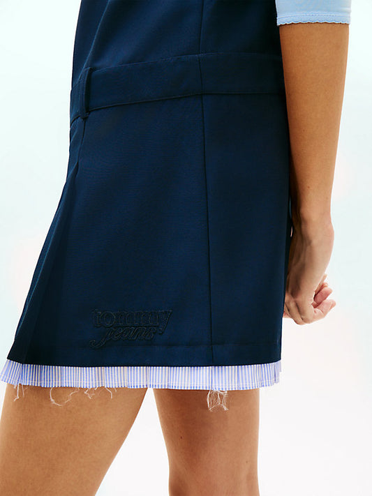 Tonal Logo Appliqué Pleated Mini Dress