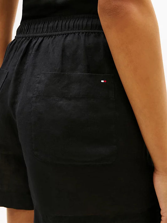 Flag Embroidery Pure Linen Shorts