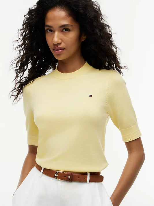 Fine Knit Jersey Short Sleeve Jumper