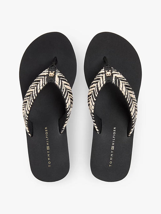 Rope Strap Wedge Flip-Flops