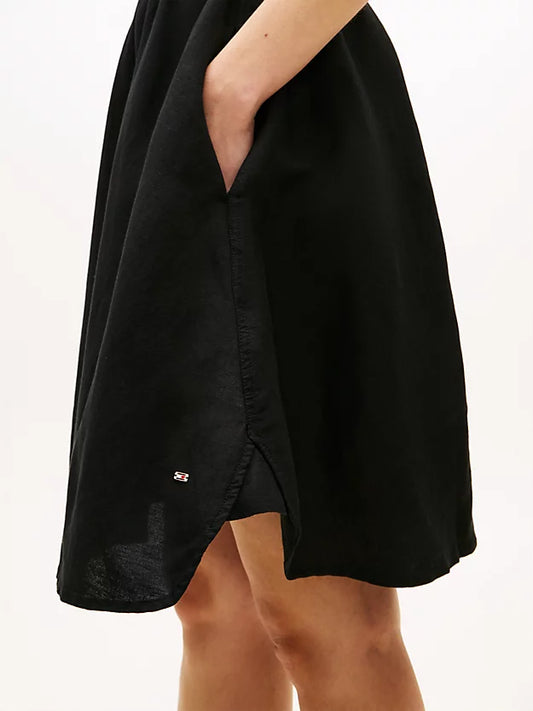 Belted Relaxed Mini Shirt Dress