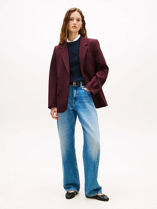 Relaxed Fit Wool Blend Blazer