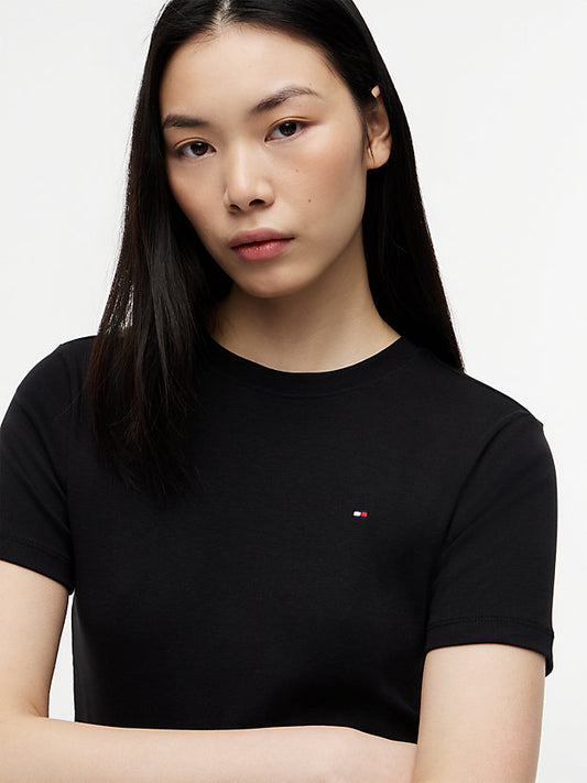 Flag Embroidery Slim Crew Neck T-Shirt