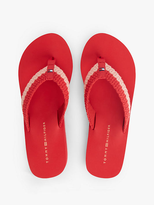 Wedge Heel Woven Flip-Flops