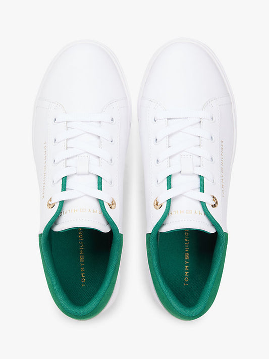 Leather Embossed Logo Cupsole Trainers