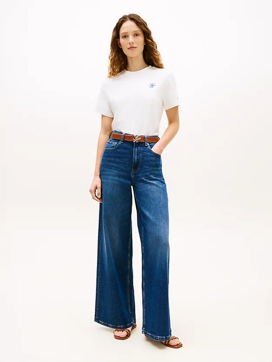 Logo Embroidery Jersey Crew Neck T-Shirt