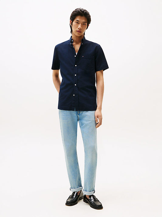 Regular Fit Seersucker Short Sleeve Shirt
