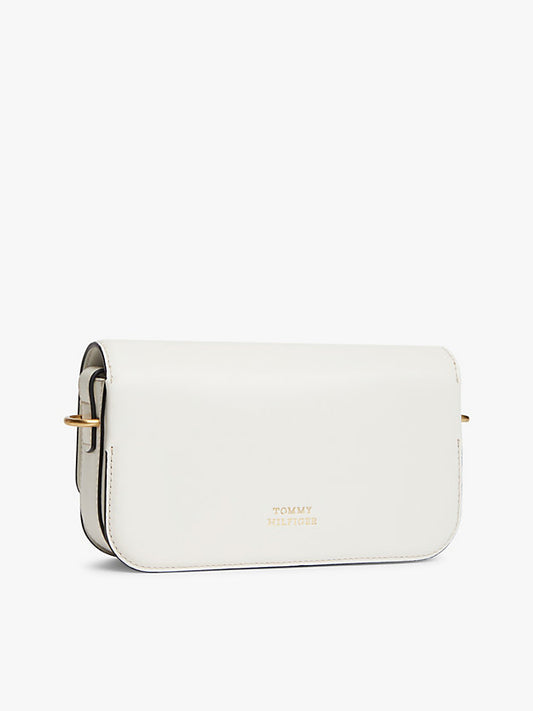 Leather Flap Logo Plaque Crossbody Bag