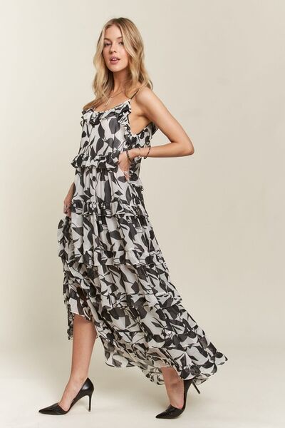 ADORA Camisole-Kleid mit Rüschenstufen und U-Boot-Ausschnitt