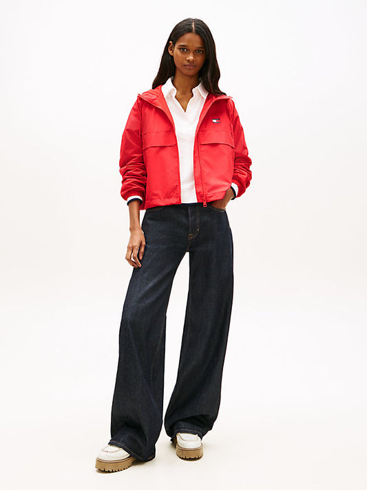 Relaxed Water Repellent Ripstop Hooded Windbreaker