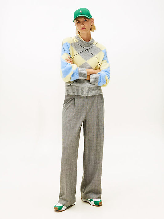 Argyle Oversized Alpaca Blend Jumper