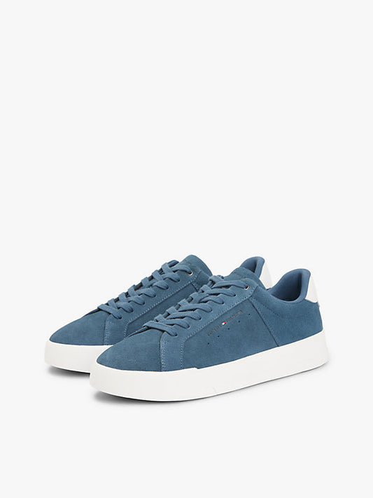 Contrast Heel Suede Court Trainers