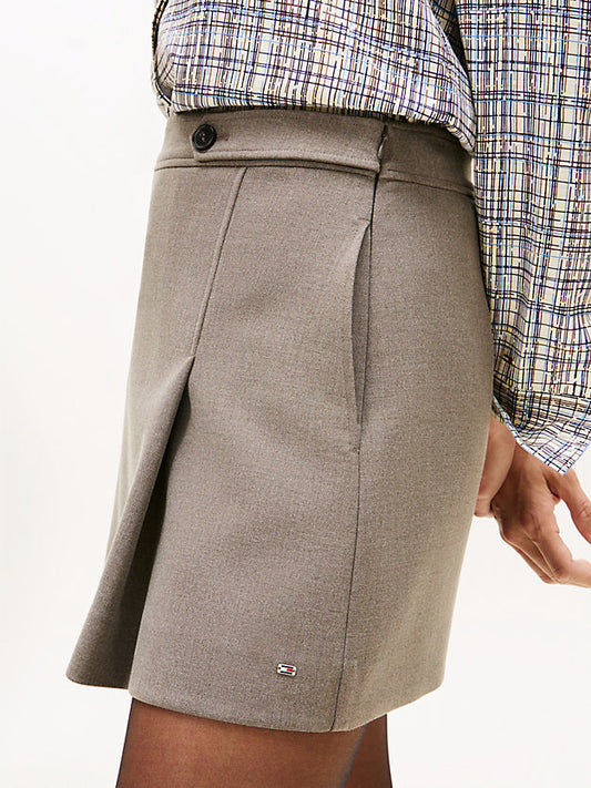 Box Pleat A-Line Mini Skirt