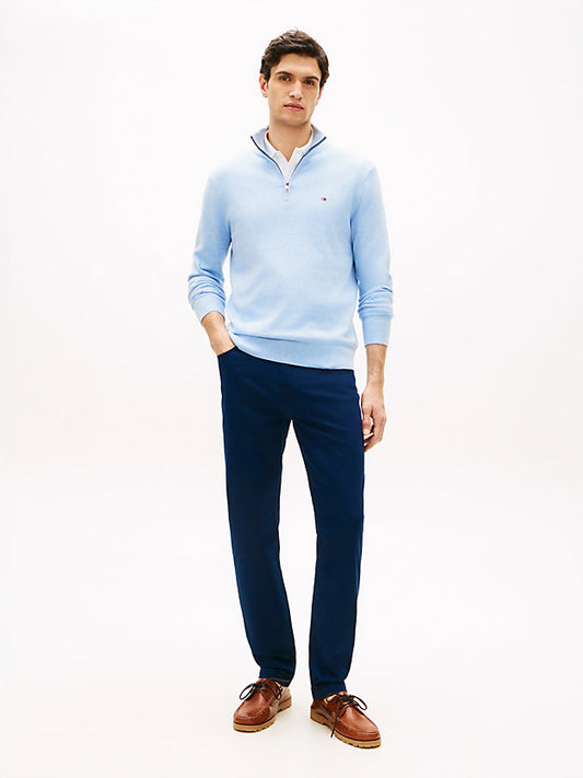 Flag Embroidery Quarter-Zip Jumper