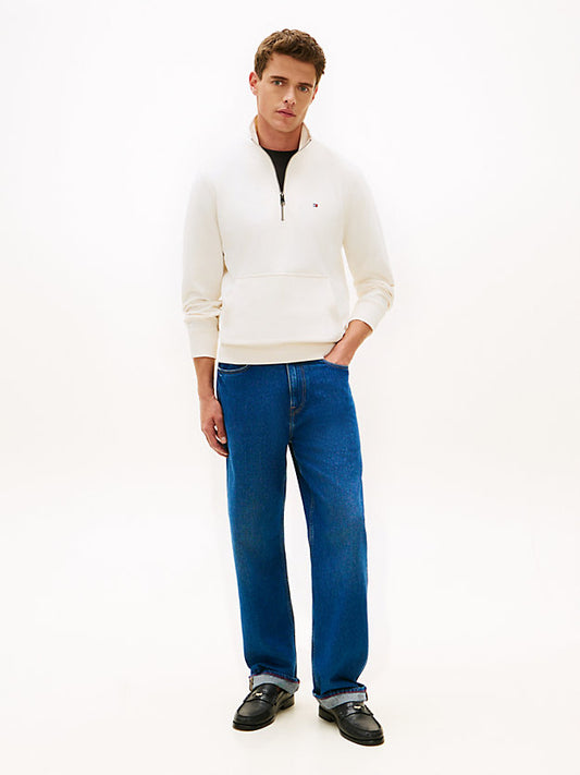 Flag Embroidery Terry Quarter-Zip Sweatshirt