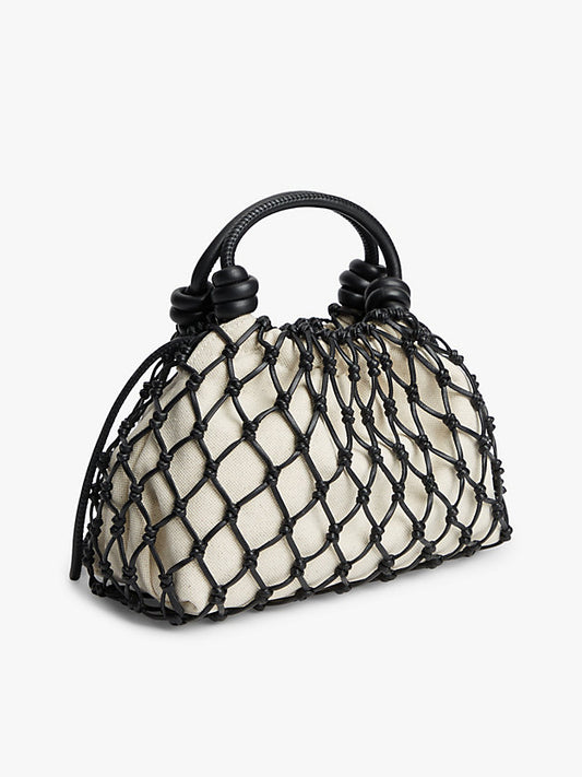 Soft Leather Macrame Crossbody Bag