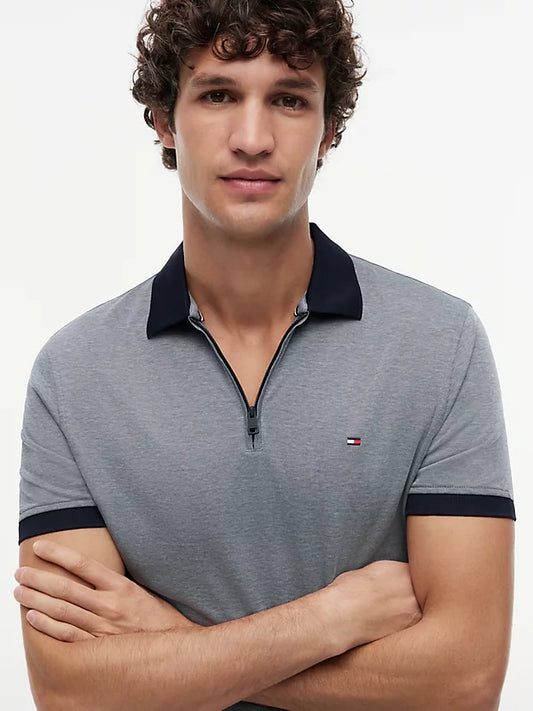 Performance Regular Fit Zip Oxford Polo Shirt