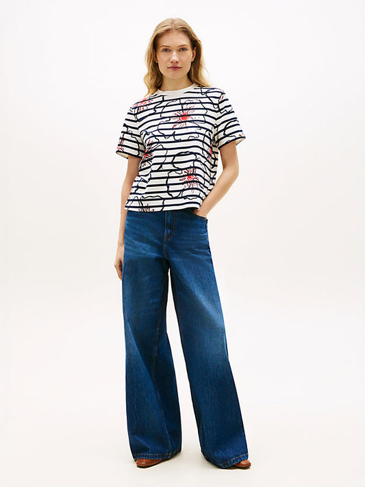 Floral Graphic Interlock Knit T-Shirt