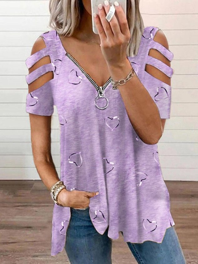 T-shirt décontracté ample à motifs géométriques