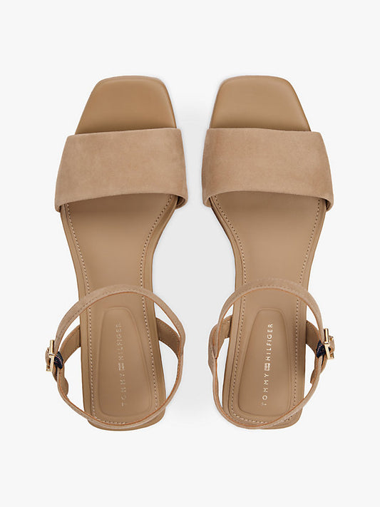 Suede Monogram Wedge Sandals
