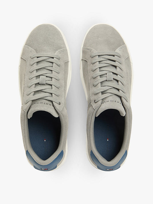 Contrast Heel Suede Court Trainers