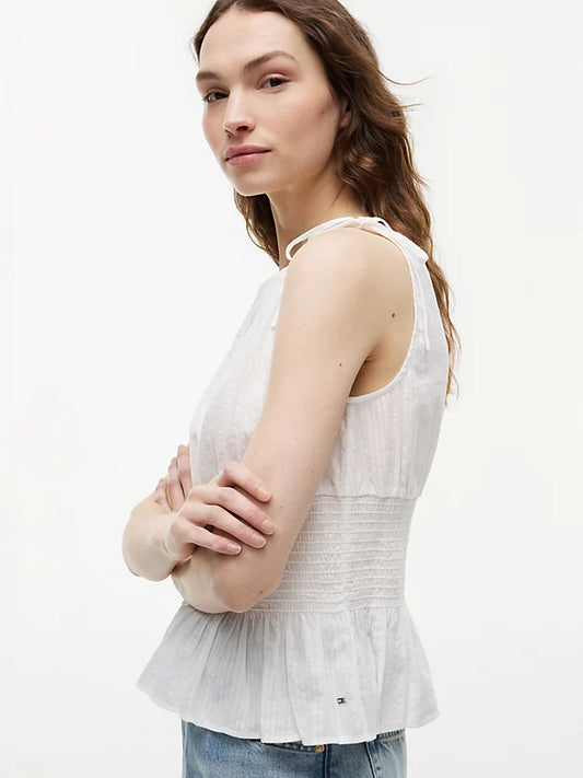 Smock Seersucker Tie Strap Top