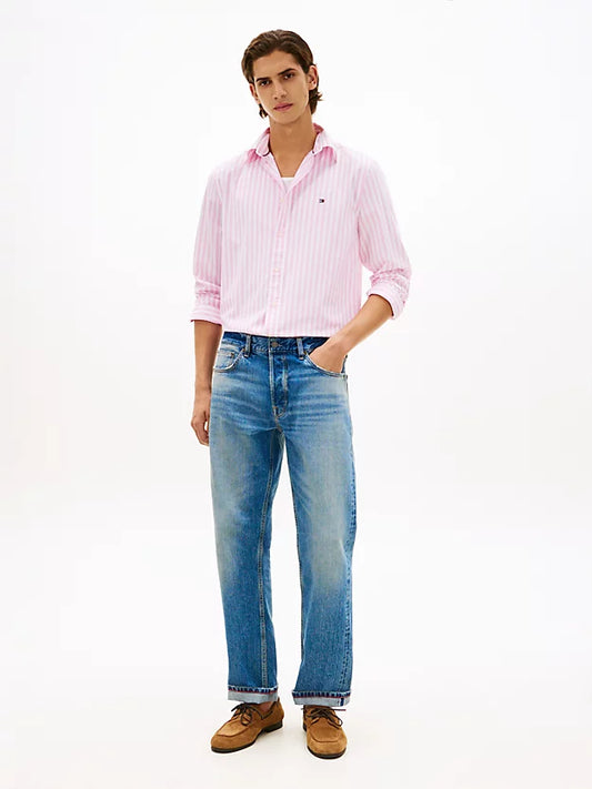 Flex Regular Fit Stripe Poplin Shirt