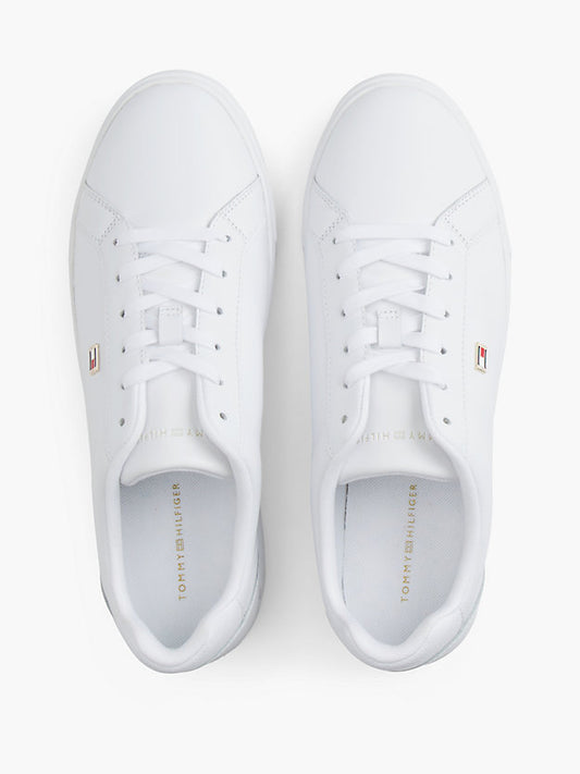 Enamel Flag Leather Court Trainers