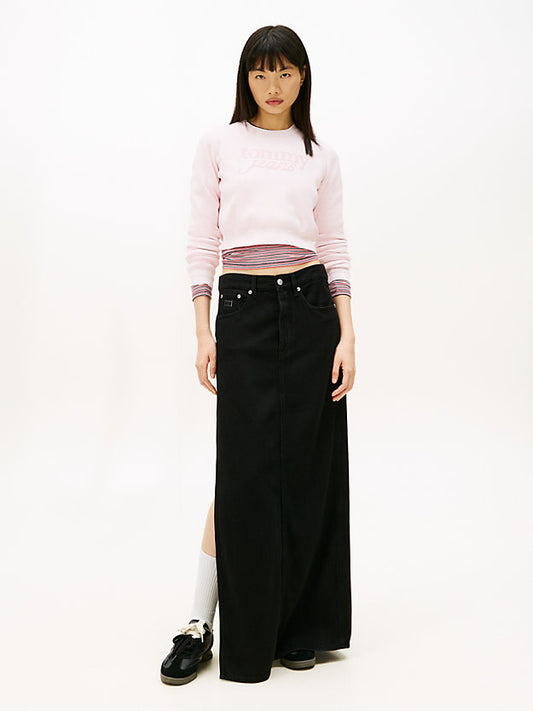 Stitch Logo Chenille Slim Cropped Jumper