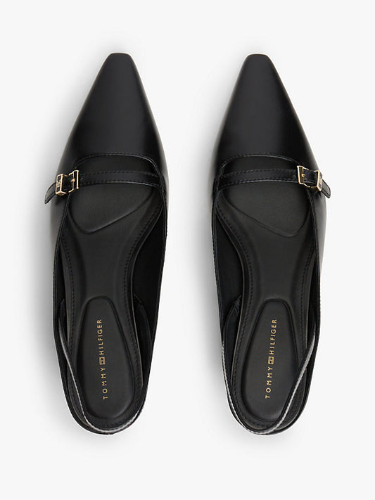 Leather Kitten Heel Slingbacks