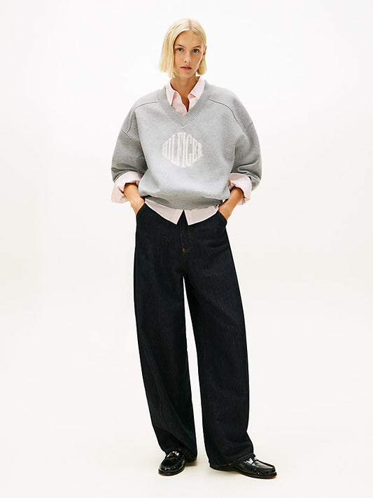 Flex Fleece Logo Embroidery V-Neck Sweatshirt