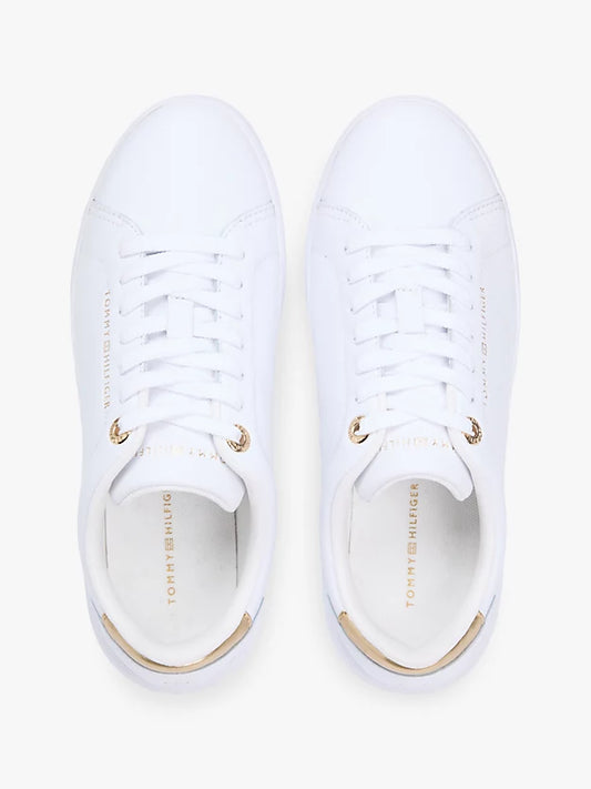 Leather Logo Plaque Court Trainers