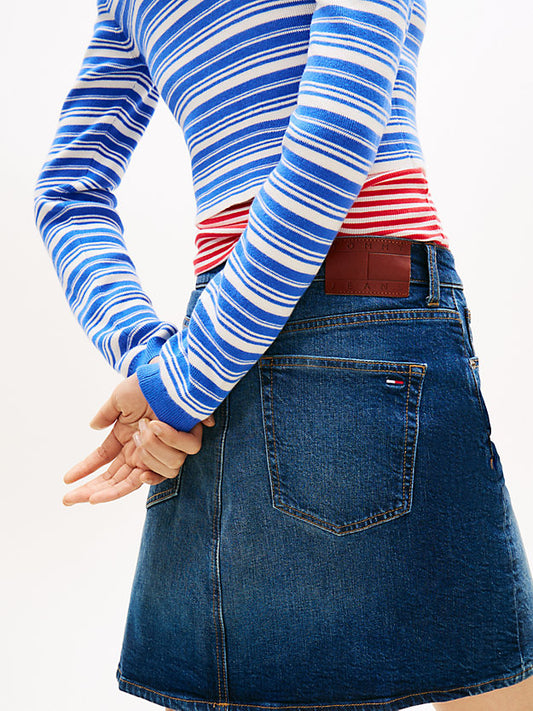 Ultra High Rise Mom Denim Mini Skirt