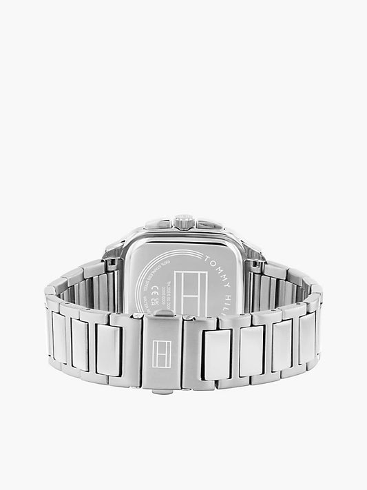 Square Black Dial Stainless Steel Watch