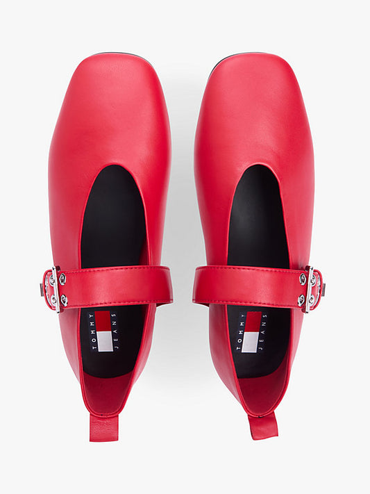 Leather Buckle Ballerinas