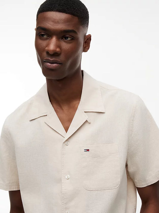 Regular Fit Linen Blend Short Sleeve Shirt