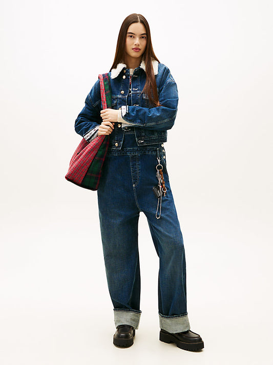 Girl Padded Denim Oversized Trucker Jacket