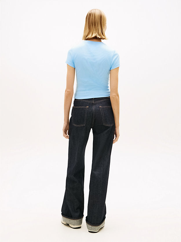 Wavy Flag Ribbed Slim T-Shirt