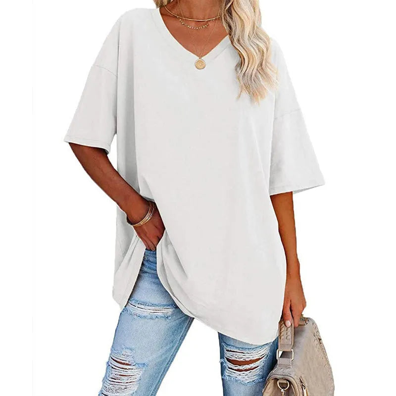 T-shirt ample d'été pour femme (3 articles achetés = livraison gratuite)