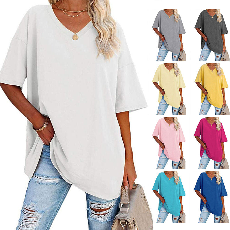 T-shirt ample d'été pour femme (3 articles achetés = livraison gratuite)