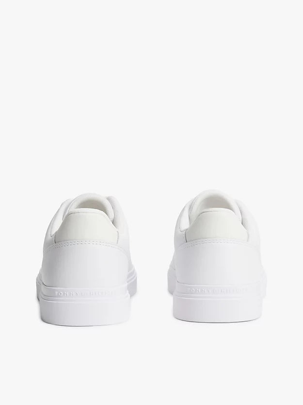 Leather Metallic Logo Cupsole Trainers