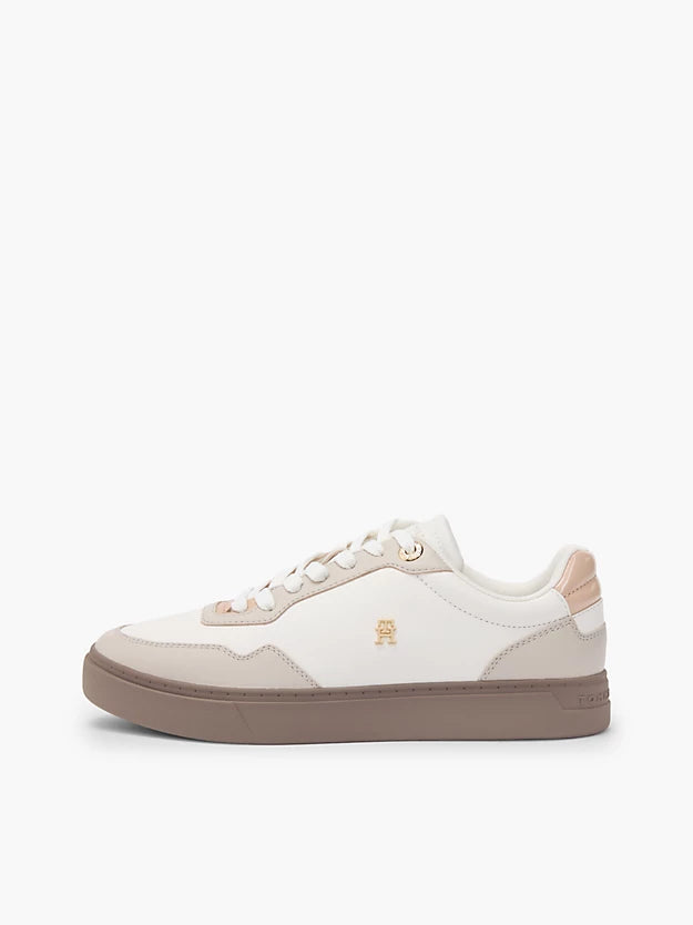 Leather Mixed Texture Cupsole Trainers