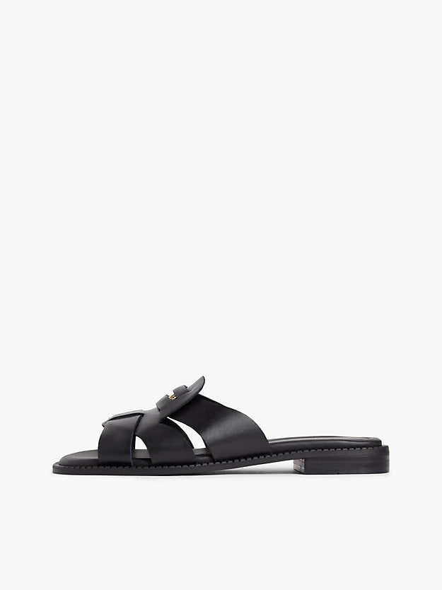 Leather Crest Square Toe Sandals