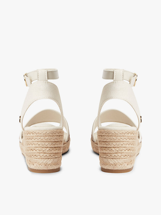 Logo Plaque Jacquard Wedge Heel Espadrilles