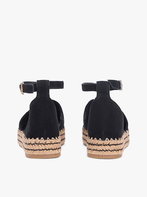 Suede Ankle Strap Platform Espadrilles