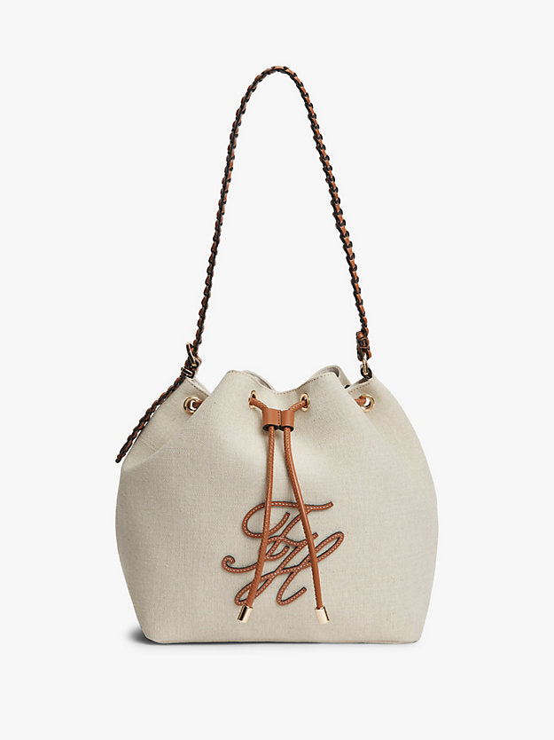 Pure Linen Canvas Bucket Bag