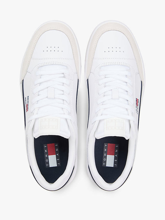 Leather Mixed Texture Cupsole Trainers