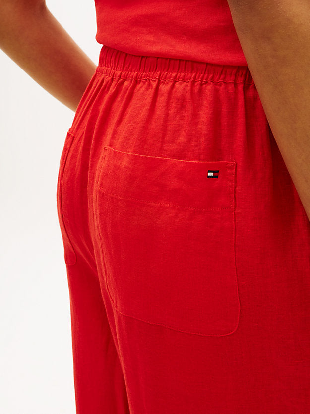 Relaxed Wide Leg Pure Linen Trousers