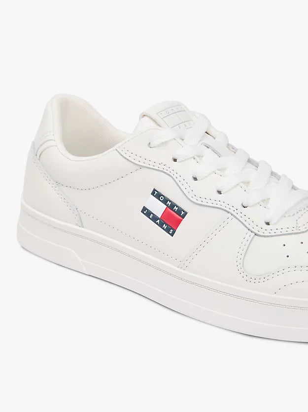 The Greenwich Leather Contrast Heel Trainers