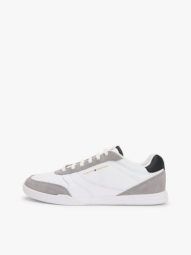 Mixed Texture Cupsole Trainers WiLeather